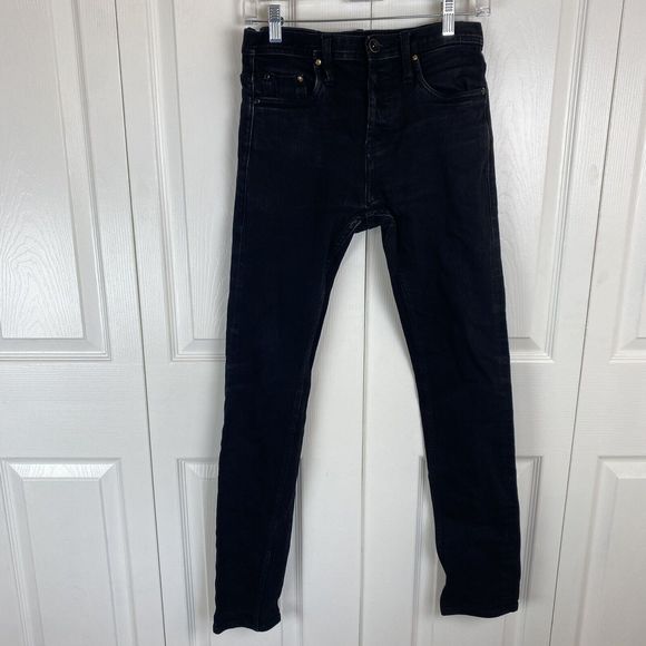 The Unbranded 29 X32 Tapered Black Selvedge Jeans 11oz Cotton Button Fly Denim - Picture 1 of 5